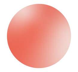 High resolution coral, pink and white gradient circle with subtle grainy texture. Soft blurred edges and vibrant color transitions. Isolated PNG with transparent background. Vibrant gradient glow.