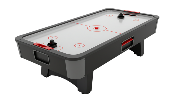 Arcade Style Air Hockey Table On Isolated Transparent Background


