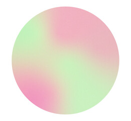 High resolution green and pink gradient circle with subtle grainy texture. Soft blurred edges and vibrant color transitions. Isolated PNG with transparent background. Vibrant gradient glow.