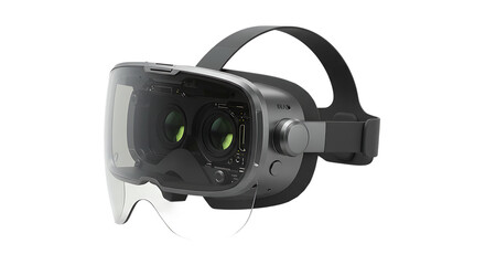 Mixed Reality Headset Modern AR VR Glasses On Isolated Transparent Background

