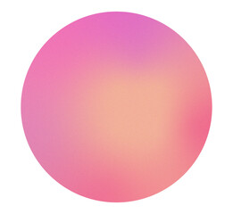 High resolution orange, purple and red gradient circle with subtle grainy texture. Soft blurred edges and vibrant color transitions. Isolated PNG with transparent background. Vibrant gradient glow.