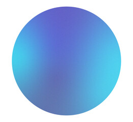 High resolution blue gradient circle with subtle grainy texture. Soft blurred edges and vibrant color transitions. Isolated PNG with transparent background. Vibrant gradient glow.
