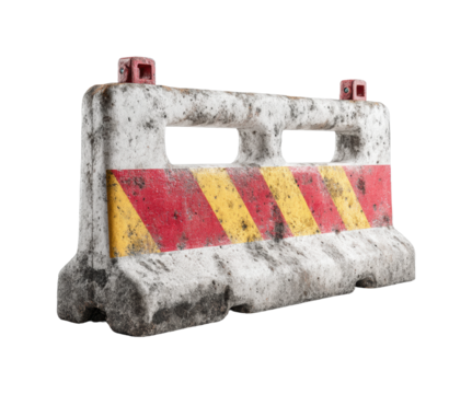 Construction zone safety barrier urban street safety isolated on transparent background, png