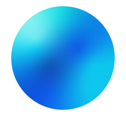 High resolution blue gradient circle with subtle grainy texture. Soft blurred edges and vibrant color transitions. Isolated PNG with transparent background. Vibrant gradient glow.