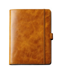 Elegant leather notebook home office product minimalist isolated on transparent background, png