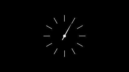 Clock spinning, watch animation on transparent background with alpha channel. Clock icon flat style 24 hours day and night fast speed with moving timer clock rotation. - Powered by Adobe