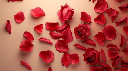 scattered rose petals