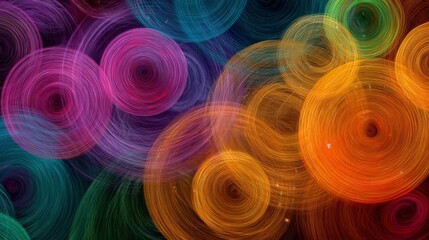 Colorful concentric circles creating vibrant abstract background