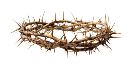 Obraz premium Passion symbolizing suffering thorn crown artistic isolated on transparent background, png