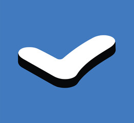 White Check Mark Blue Background 3D Vector Icon Approval Confirmation Design Element Web Interface
