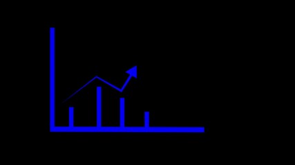 Blue Graph going up. Rising bar graph, Business Growth Financial graph analysis. Alpha Transparent Background. - Powered by Adobe