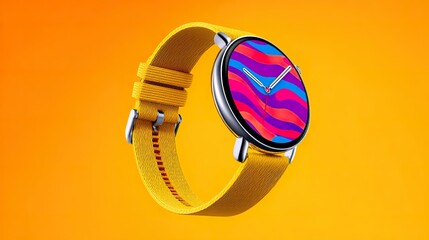 Fototapeta premium Sophisticated Floating Smartwatch Display on a Pristine Clean Background, Showcase in High-Resolution Commercial Photography