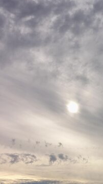 Quality vertical time lapse of grey sky
