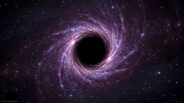 Vibrant purple accretion disk around a black hole - Powered by Adobe