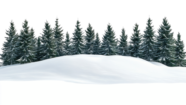 PNG Winter pine forest rolling hills photography nature trees. - Powered by Adobe