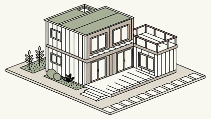 Smart House with Shipping Container, Modern Shipping Container Home, Container house, Container custom home design Plan with Top View for Architectural and Real Estate Design, Small Home