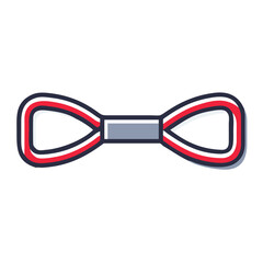 Resistance band icon in red and gray for fitness apps