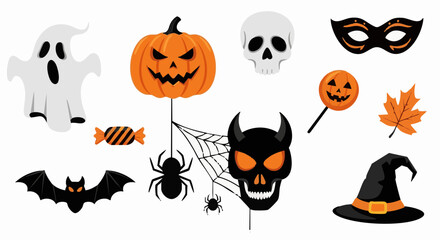 Fototapeta premium Vector illustration halloween bundle