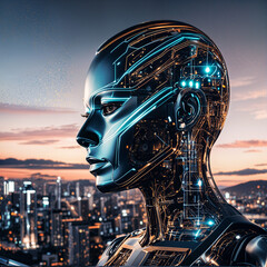 Futuristic AI Interface – Digital Neural Network Concept Art