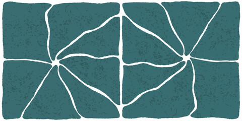 Horizontal Banner with Abstract Blue Kintsugi Design