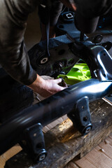 Drift Car Suspension Installation Process. Hands-on installation process of front suspension components for a drift car build, including coilovers, angle kit, and control arms.