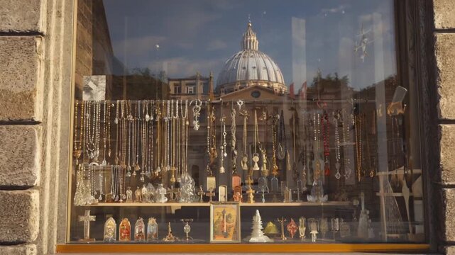 Religious souvenir shop in the Vatican.