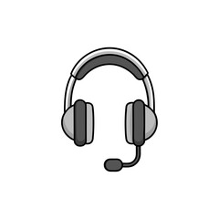 Modern gaming headset with microphone icon