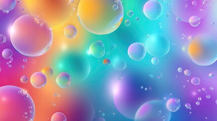 rinbow bubble background with translucent layers