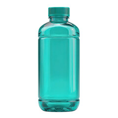 teal plastic bottle isolated on transparent or white background. A high resolution PNG image of teal plastic bottle.