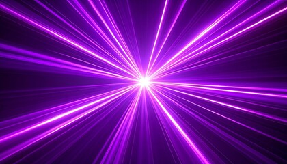 Radiant purple laser beams converge on a central point