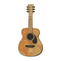 Naklejka premium PNG Rustic acoustic guitar illustration.