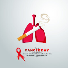 World Cancer Day Poster Design – Awareness, Support, and Health Campaign Concept