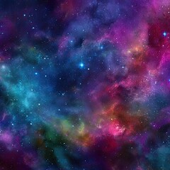 Naklejka premium Colorful nebula cosmic space background, vibrant starscape, for science fiction design