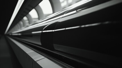 Close-up of metal pipes with complex geometric patterns.
