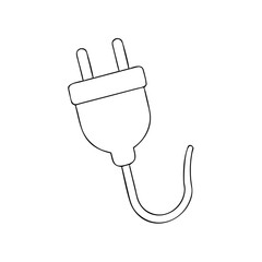 Unplugged weekend symbol featuring an electric plug with a hook design on a white background