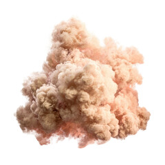 A large, light beige smoke cloud