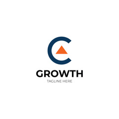 Letter C with arrow up logo design for investment and finance and other