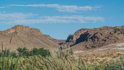 Rugged Nevada Canyon Landscape with Desert Brush in the Foreground
