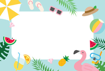 Summer vacation frame background