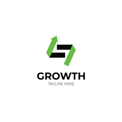 Letter S with arrow up logo design for investment and finance and other