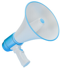 A blue megaphone isolated on transparent background