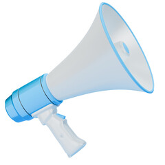 A blue megaphone isolated on transparent background