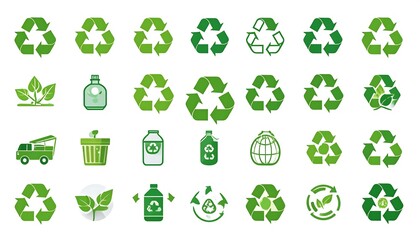 Recycling icons in various styles