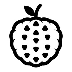 Minimalistic Vector Illustration of a Blackberry in Black and White Outline
