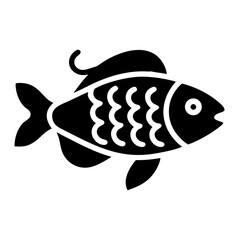 Stylized depiction of a fish, showing a swimming aquatic animal icon