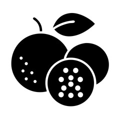 Stylized Passion Fruit Illustration with Leaf and Slice, Modern Design