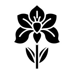 Obraz premium Bold Silhouette of a Flower with Detailed Petals and Stem Design