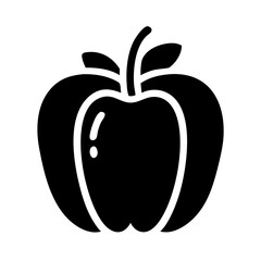 Stylized apple illustration with leaves and stem in black and white
