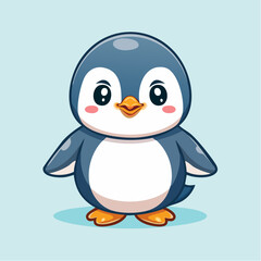 Naklejka premium Chibi-Pinguin – niedliches Cartoon-Tier im Kawaii-Stil als Vektorillustration