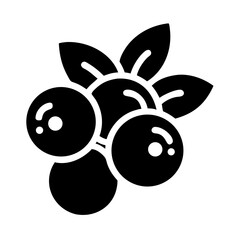 Elegant vector graphic design of a cluster of berries with leaves